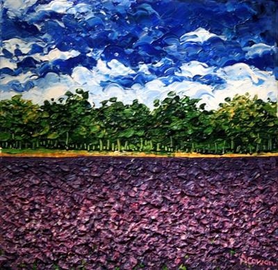 Lavender Fields by Alison Cowan, Painting, Acrylic on canvas