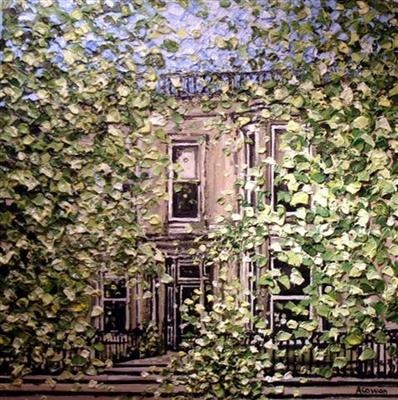 Leafy Queens Gardens by Alison Cowan, Painting, Acrylic on canvas