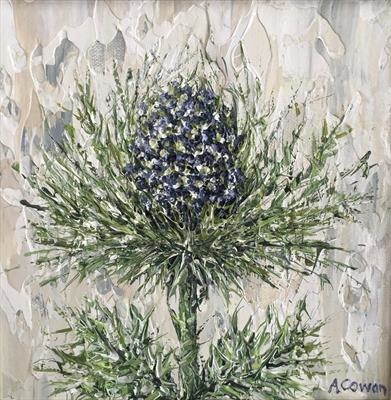 Lucky Wee Thistle by Alison Cowan, Painting, Acrylic on canvas