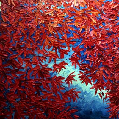 Maple Leaves by Alison Cowan, Painting, Acrylic on canvas
