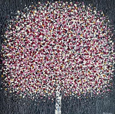 Midnight Tree Lights by Alison Cowan, Painting, Acrylic on canvas