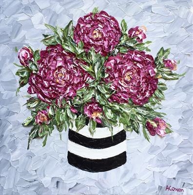 More Pink Peonies by Alison Cowan, Painting, Acrylic on canvas