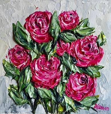 Peony Bunch by Alison Cowan, Painting, Acrylic on canvas