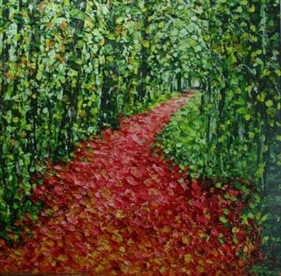 Pink Path by Alison Cowan, Painting, Acrylic on canvas