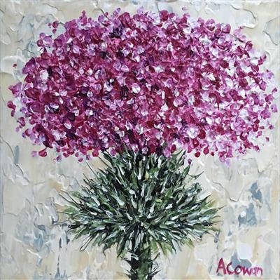 Prickly Wee Thistle by Alison Cowan, Painting, Acrylic on canvas