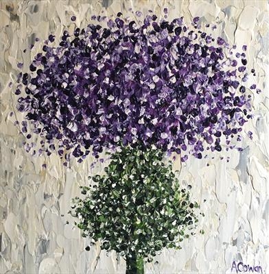 Proud Purple Thistle by Alison Cowan, Painting, Acrylic on canvas