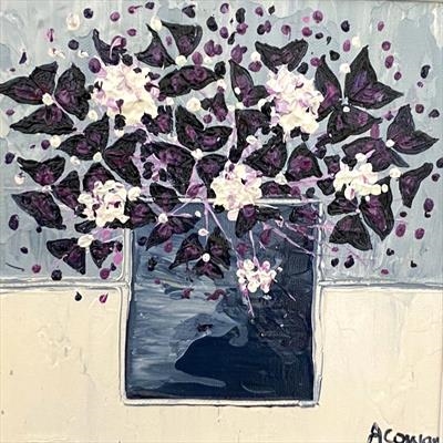 Purple Clover by Alison Cowan, Painting, Acrylic on canvas