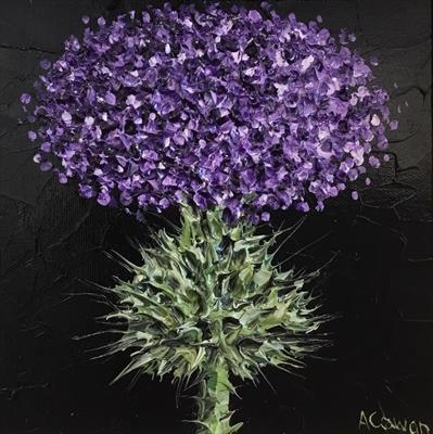 Purple Flourish by Alison Cowan, Painting, Acrylic on canvas