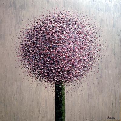 Purple Haze Pom Pom by Alison Cowan, Painting, Acrylic on canvas