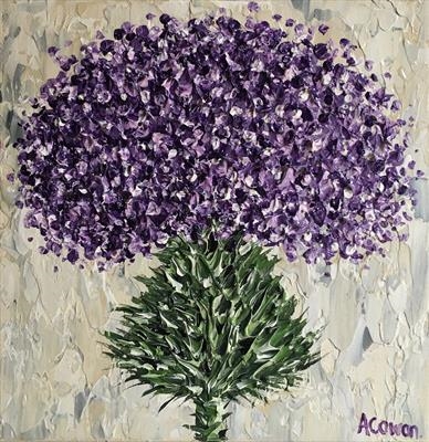 Purple Mop Top by Alison Cowan, Painting, Acrylic on canvas