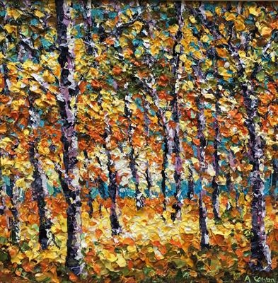 Purple Trees by Alison Cowan, Painting, Acrylic on canvas