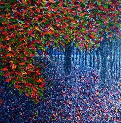 Rainbow Fall by Alison Cowan, Painting, Acrylic on canvas