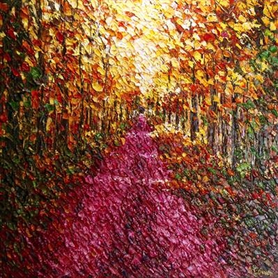 Raspberry Dapple by Alison Cowan, Painting, Acrylic on canvas