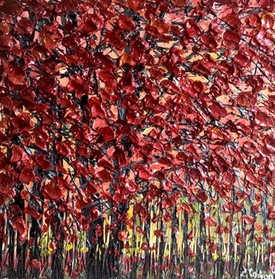 Red Fall by Alison Cowan, Painting, Acrylic on canvas