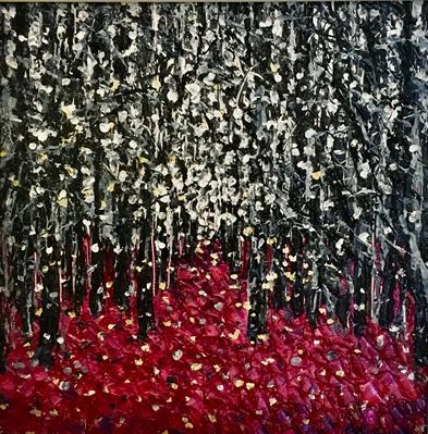 Red Fall 2 by Alison Cowan, Painting, Acrylic on canvas