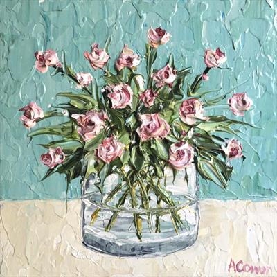 Rosebuds by Alison Cowan, Painting, Acrylic on canvas