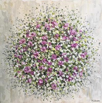 Rosy Posy Bouquet by Alison Cowan, Painting, Acrylic on canvas