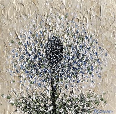Sea Holly Whoosh by Alison Cowan, Painting, Acrylic on canvas