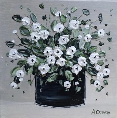 Snowberries by Alison Cowan, Painting, Acrylic on canvas