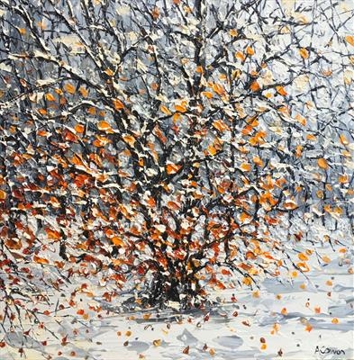 Snowy Speckle by Alison Cowan, Painting, Acrylic on canvas