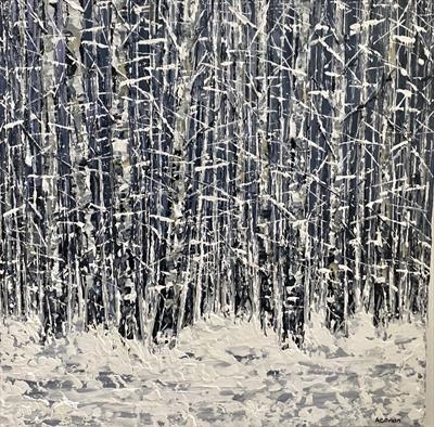 Snowy Winter's Calm by Alison Cowan, Painting, Acrylic on canvas