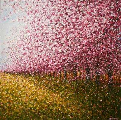 Spring Blossom by Alison Cowan, Painting, Acrylic on canvas