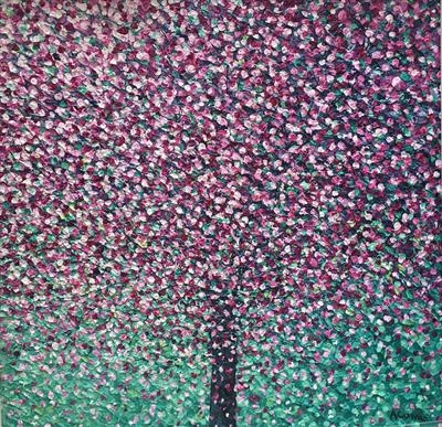 Spring Blossom Fall by Alison Cowan, Painting, Acrylic on canvas
