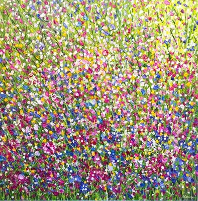 Spring Meadow by Alison Cowan, Painting, Acrylic on canvas