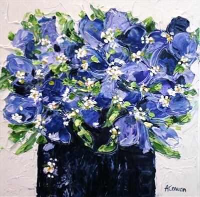 Springtime in Blue by Alison Cowan, Painting, Acrylic on canvas