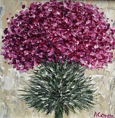 Thistle Burst by Alison Cowan, Painting, Acrylic on canvas