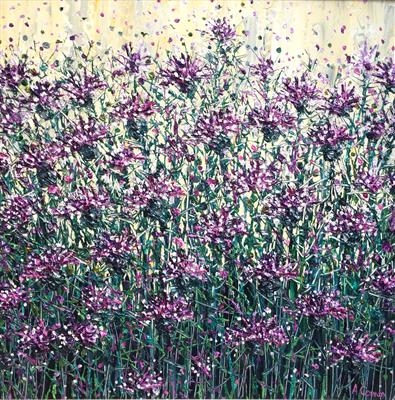 Thistle Fusion by Alison Cowan, Painting, Acrylic on canvas
