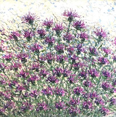Thistle Huddle by Alison Cowan, Painting, Acrylic on canvas