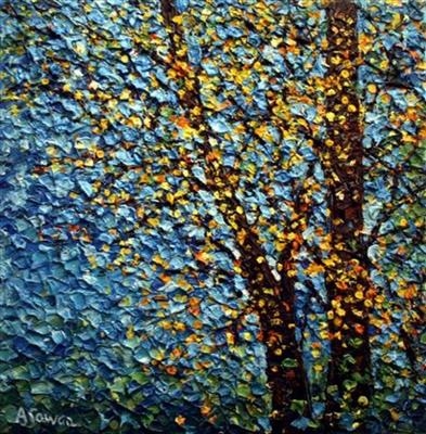 Tree Lights by Alison Cowan, Painting, Acrylic on canvas