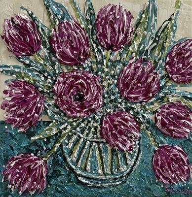 Tulip Ensemble by Alison Cowan, Painting, Acrylic on canvas