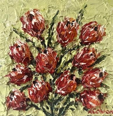 Tulip Tumble by Alison Cowan, Painting, Acrylic on canvas