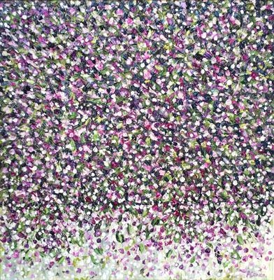 Tumbling Mauve 2. by Alison Cowan, Painting, Acrylic on canvas