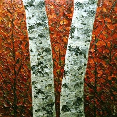 Two Trunks by Alison Cowan, Painting, Acrylic on canvas