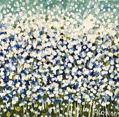 Wee Blue Haze by Alison Cowan, Painting, Acrylic on canvas