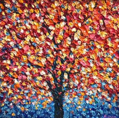 Wee Happy Tree by Alison Cowan, Painting, Acrylic on canvas