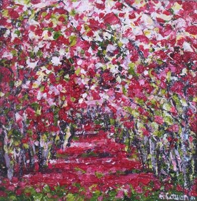 Wee Pink Path by Alison Cowan, Painting, Acrylic on canvas