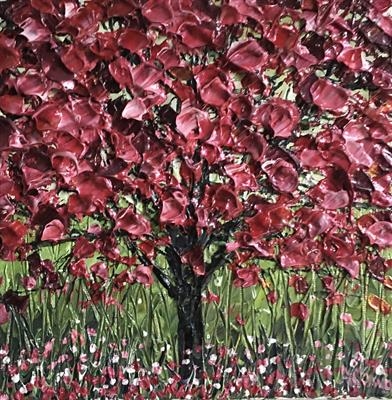 Wee Red Tree by Alison Cowan, Painting, Acrylic on canvas