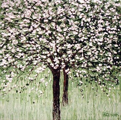 White Blossom by Alison Cowan, Painting, Acrylic on canvas