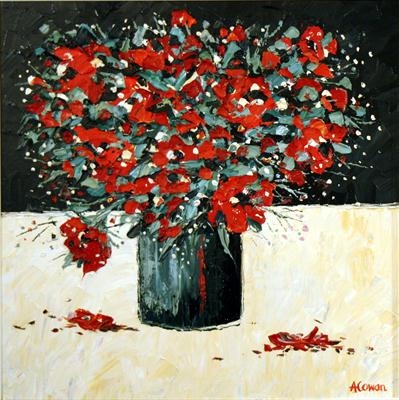 Winter Blooms by Alison Cowan, Painting, Acrylic on canvas