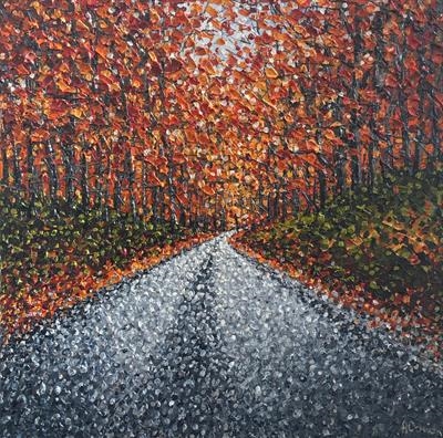 Woodland Road by Alison Cowan, Painting, Acrylic on canvas